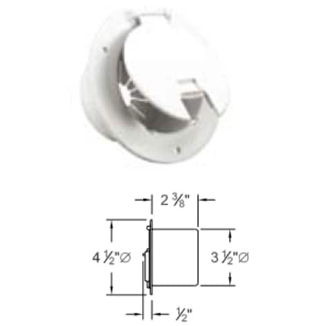 Creative Products Group Round Electric Cable Hatch with Back, Polar White