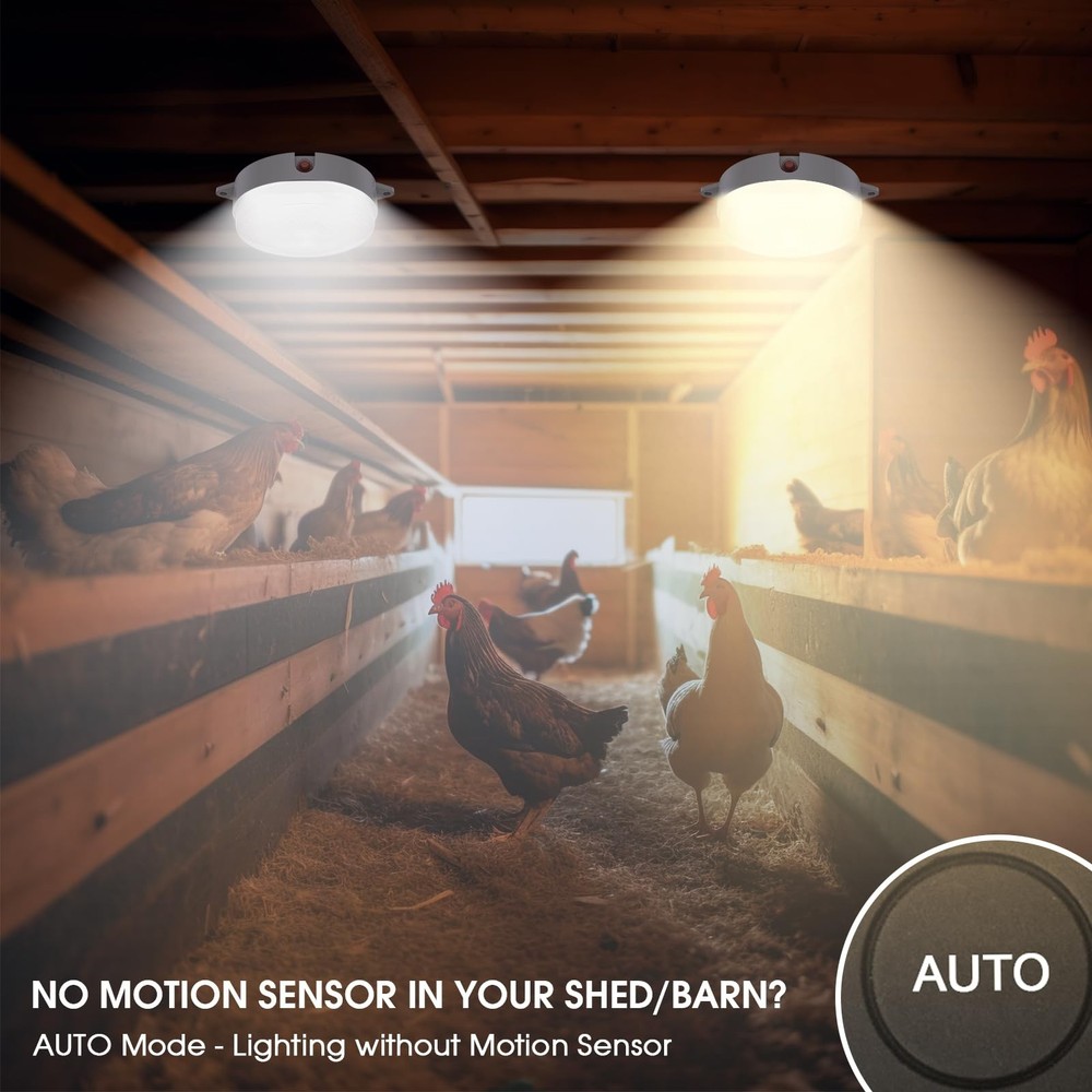 UPONUN Solar Ceiling Light Motion Sensor 2 Pack, 2 Pack with Motion, White