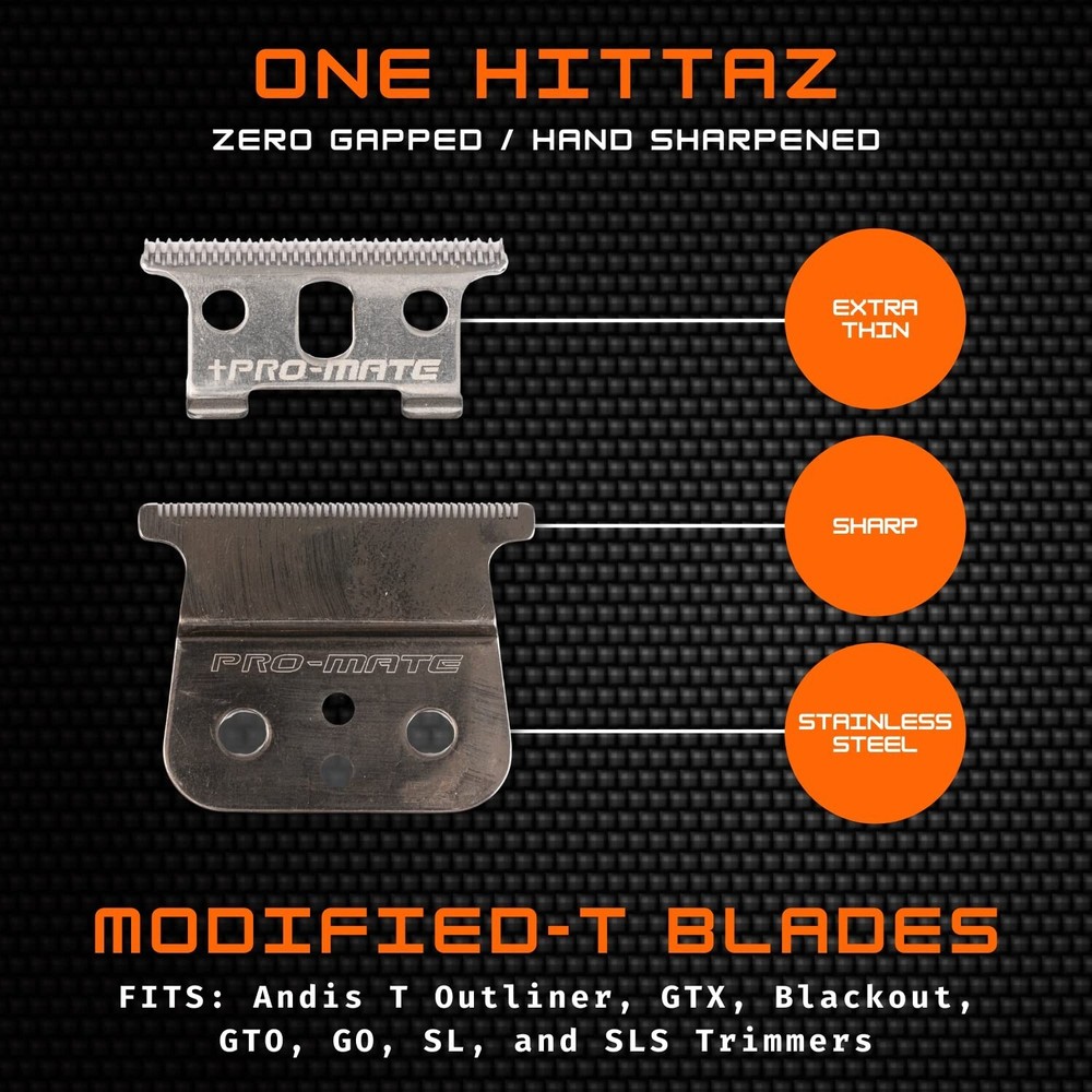 Professional Andis GTX Replacement Zero Gap T-Blade - Hand Sharpened for Barbers