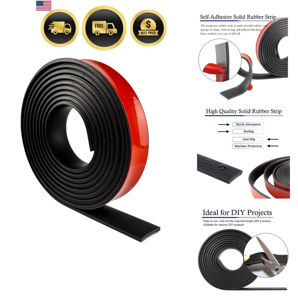 Neoprene Rubber Strips Self Adhesive Solid Rubber Sheets, Rolls & Strips for ...