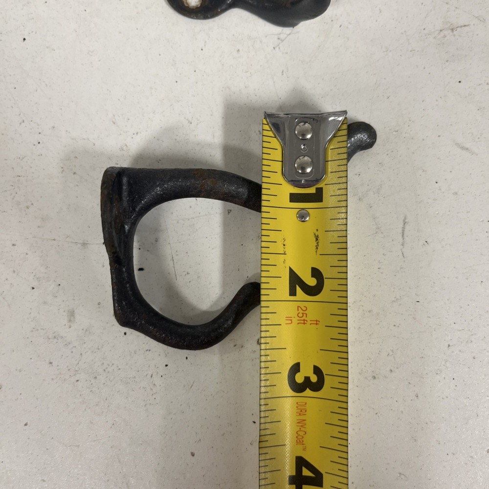 2 Antique Cast Iron coat Hooks 3x2.5”