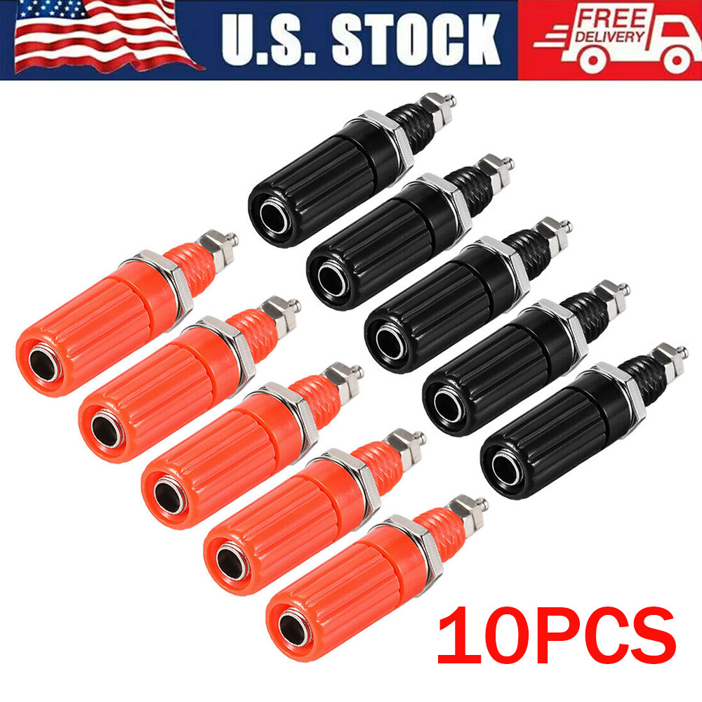 5 Pairs Binding Post M8 Thread Amplifier Connector Banana Plug Jack Socket