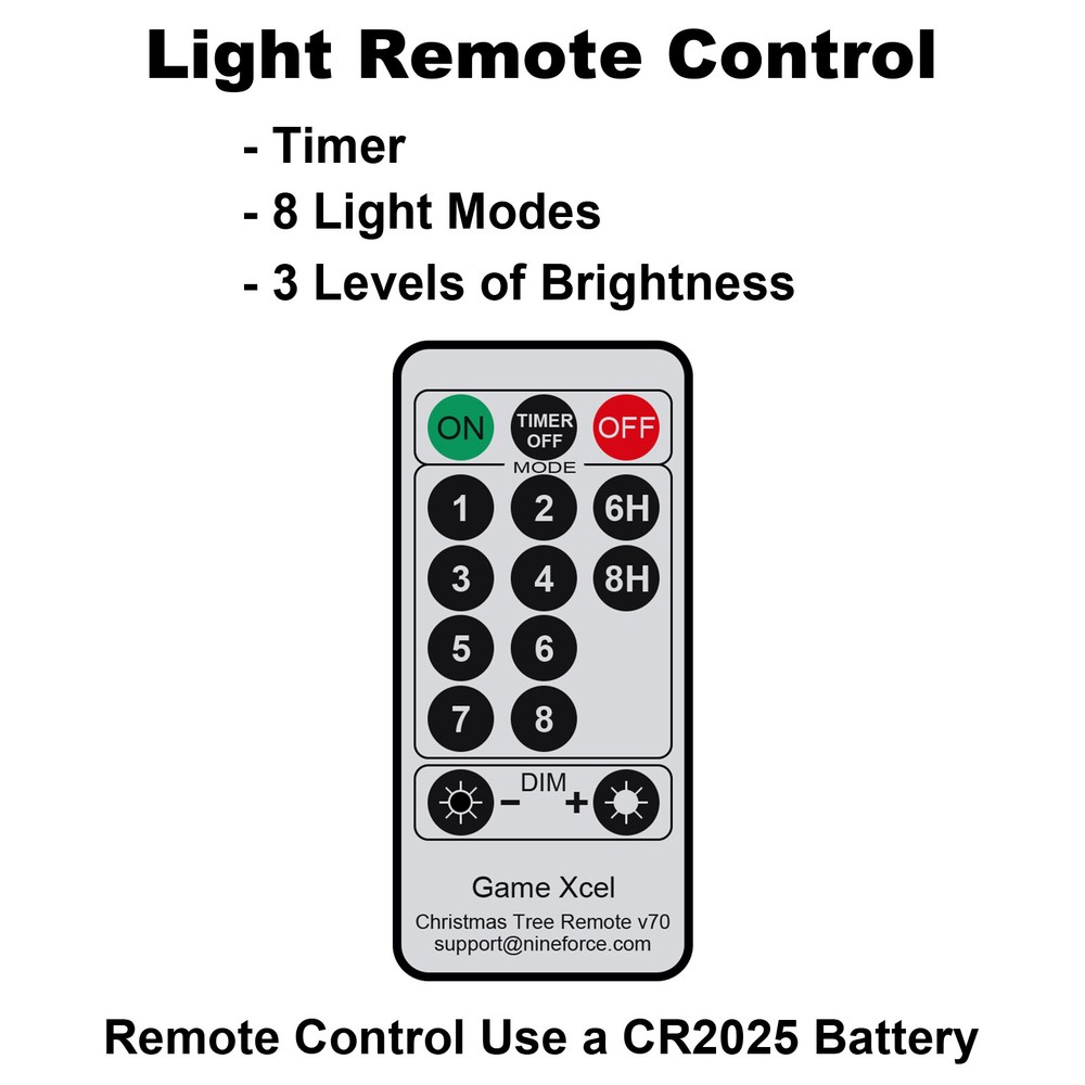 6FT Durable Artificial Christmas Tree Pre Lit Pre Decorated Remote Control