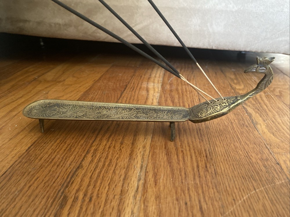 Incense Stick Holder Bronze Peacock Incense Burner