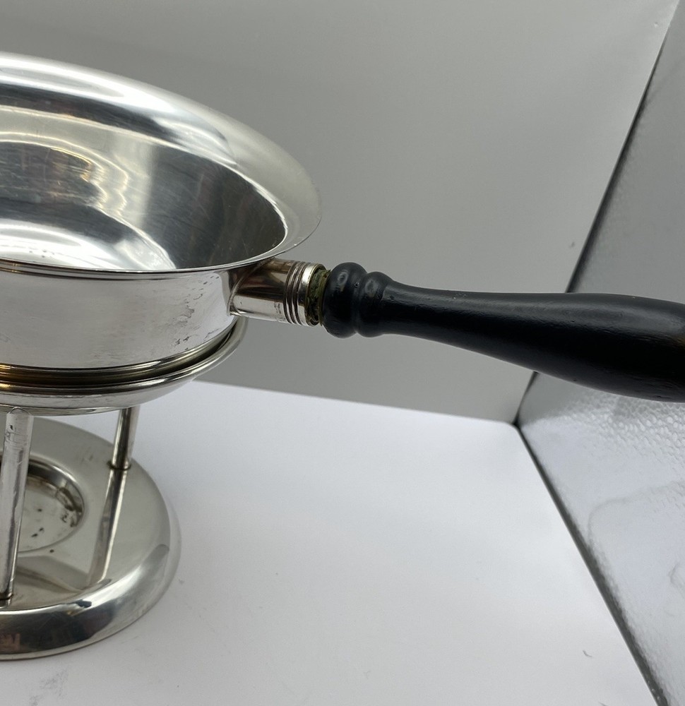 Vintage Sheffield Silver Co Plated Warming Serving Chafing Dish Wood Handle