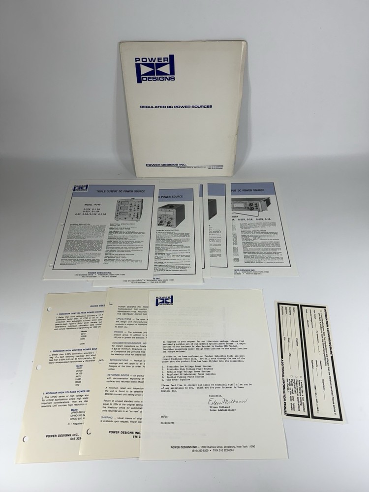 Power Designs Regulated DC Power Sources Products Presentation Data Sheets