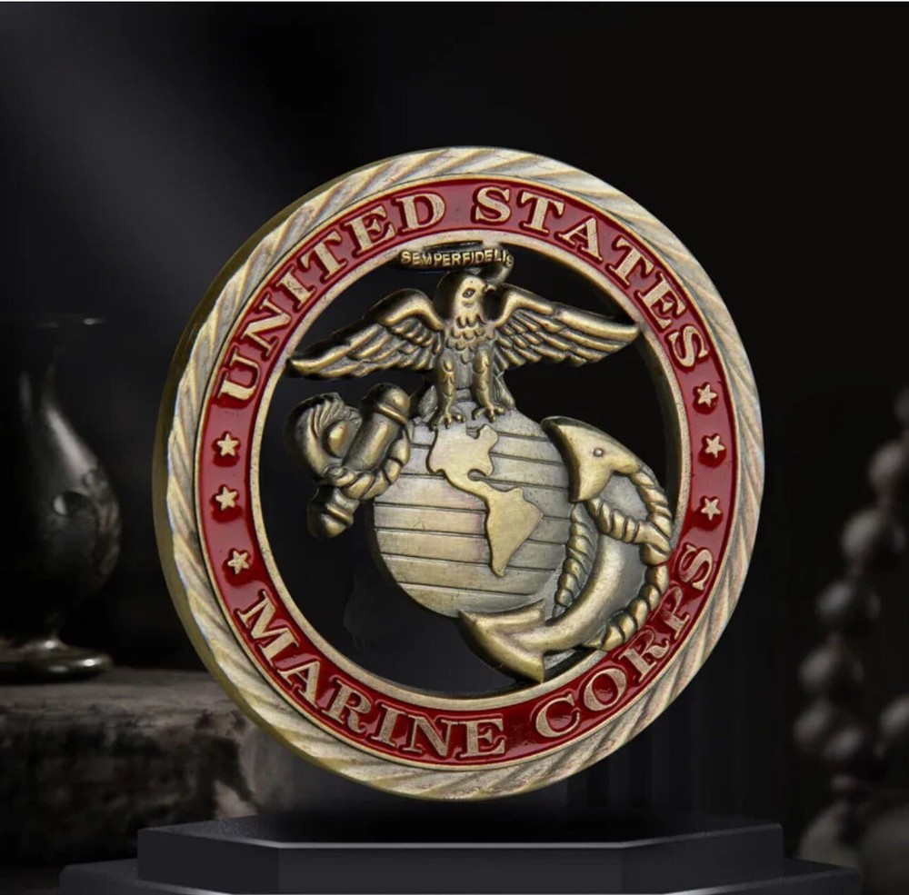 USMC Challenge Coin Commemorative Bronze Medal Marine Corps