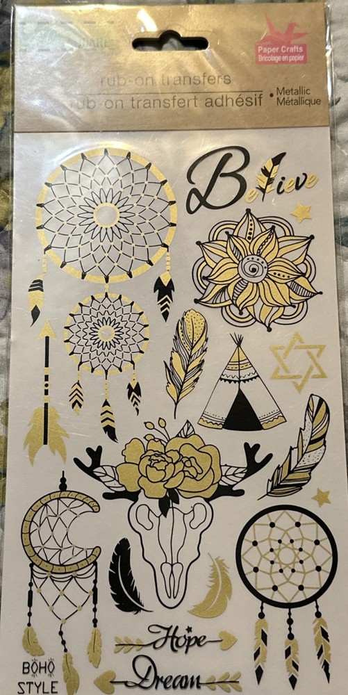 Crafter’s Square rub on transfers/Boho Style-1 sheet