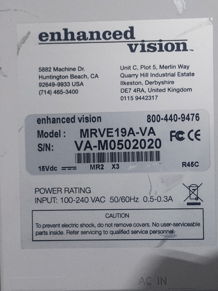 Enhanced Vision MRVE19A-VA Video Magnifier Auto Focus Brightness Control