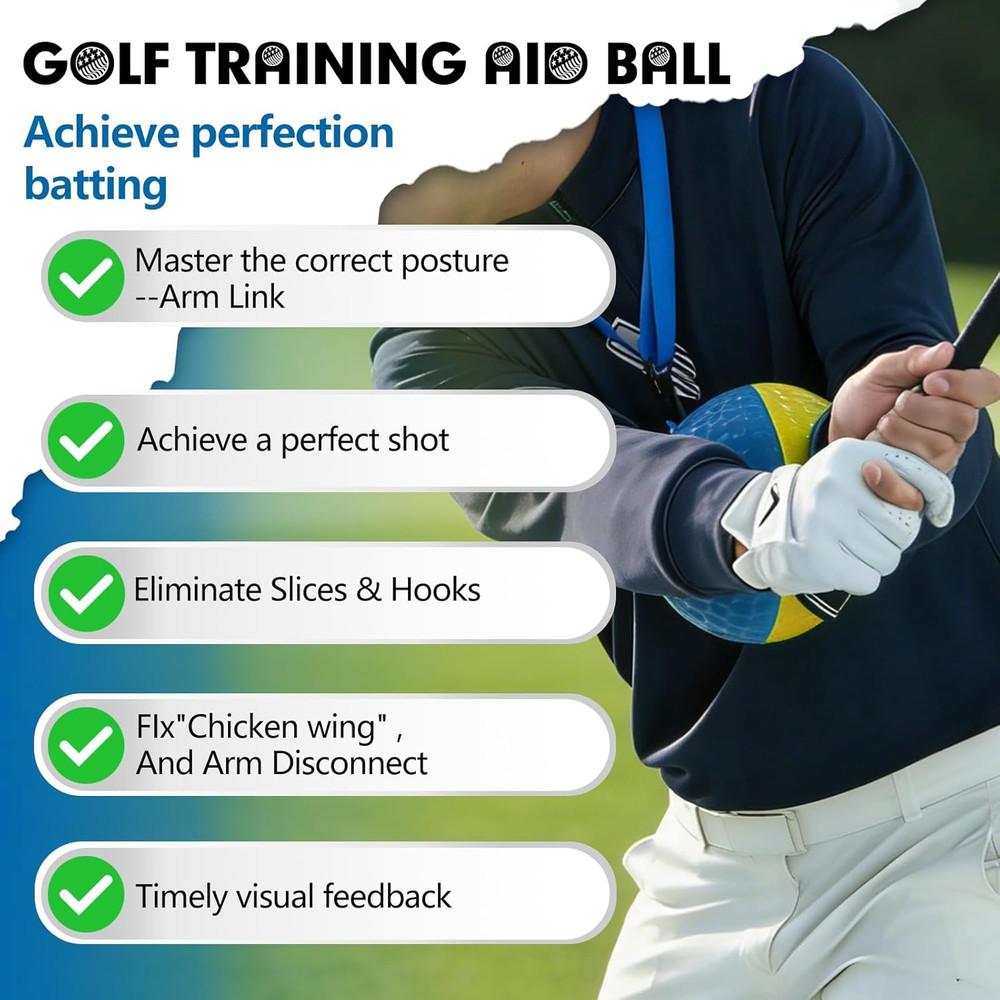 Golf Training Aid Ball, Golf Training Ball between Arms Optimize Impact Accuracy