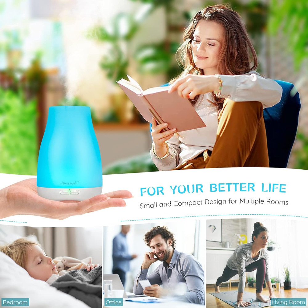 Diffusers, 100Ml Colorful Essential Oil Diffuser with Adjustable Mist Mode, Auto