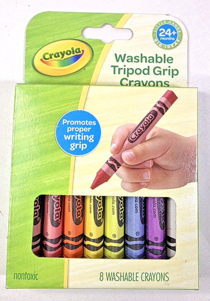 Crayola My First Washable Triangular Tripod Grip Crayons 8 count NEW