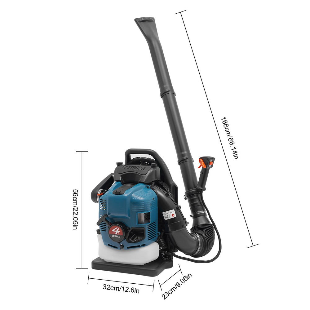 75.6CC 4-Stroke Gas Backpack Leaf Blower with Adjustable Speed and Comfort