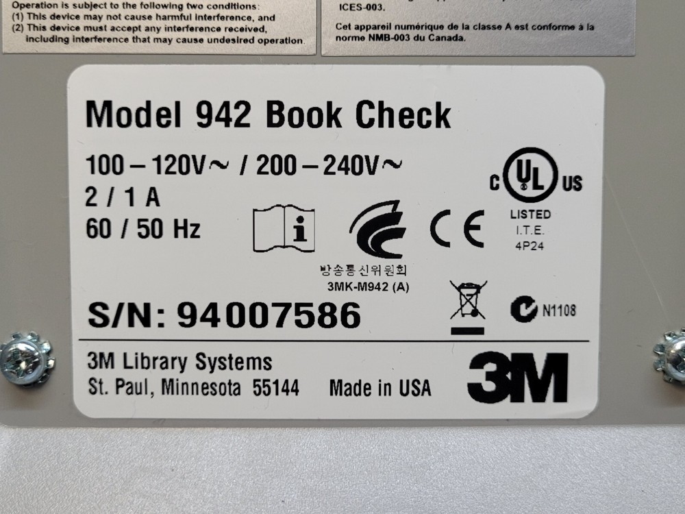 3M Library Book Check Mod 942 Library Control System, Powers/Lights Up AS-IS, #1