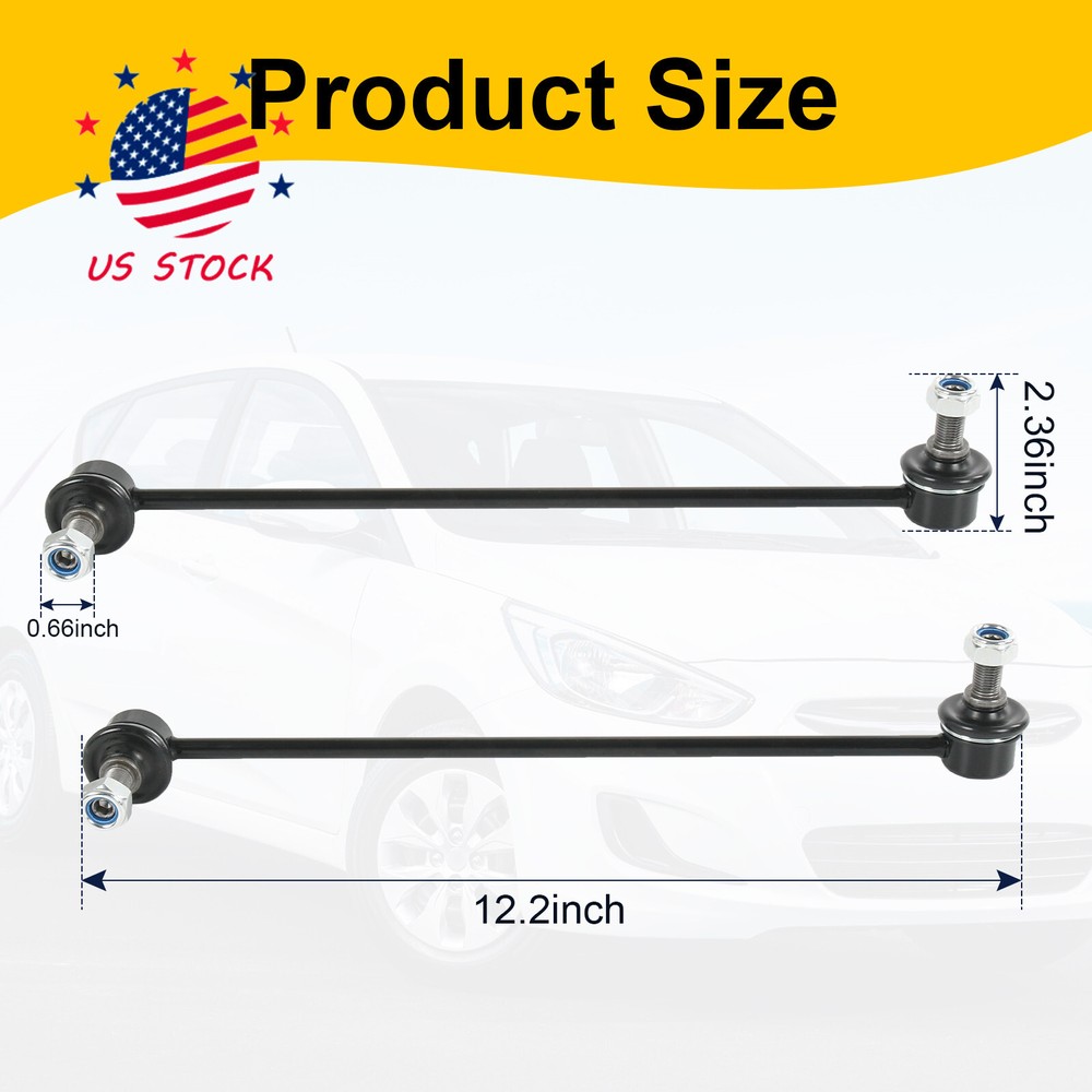 Front Stabilizer Sway Bars End Links Fit 2011-2012 KIA Optima Hyundai Sonata