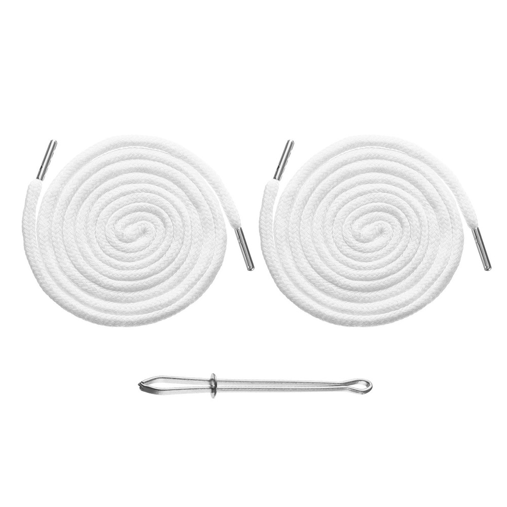 2pcs Drawstring Cords 51" Replacement Drawstring with Threader, White