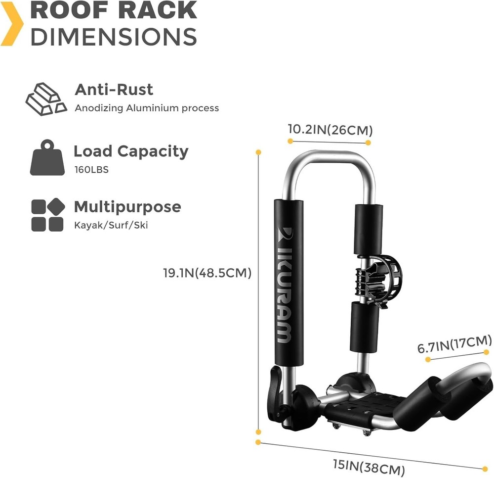 Universal Kayak Rack with High Load Capacity and Easy Installation Features