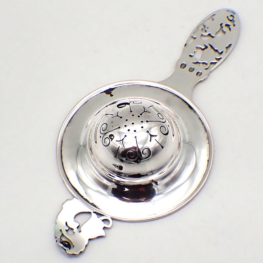 Danish Blossom Tea Strainer Sterling Silver 1938