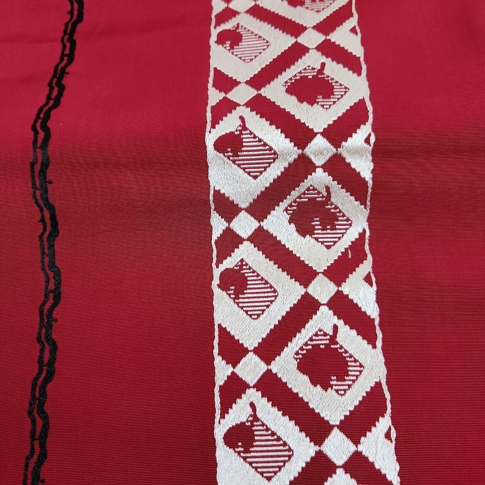 [Antique Nagoya obi red diamond pattern]