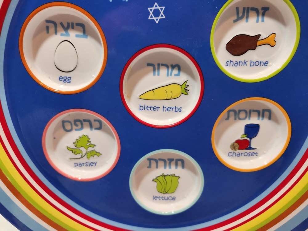 Children's Passover Seder Melamine Plate Colorful