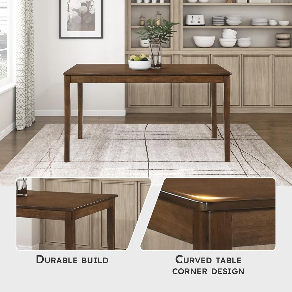 55.5" Dining Table 4 Modern Rectangular Dining Room Table Wood Dining Table