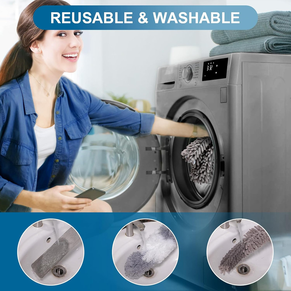 Microfiber Duster 4pc Extendable Pole 30-100 Inches