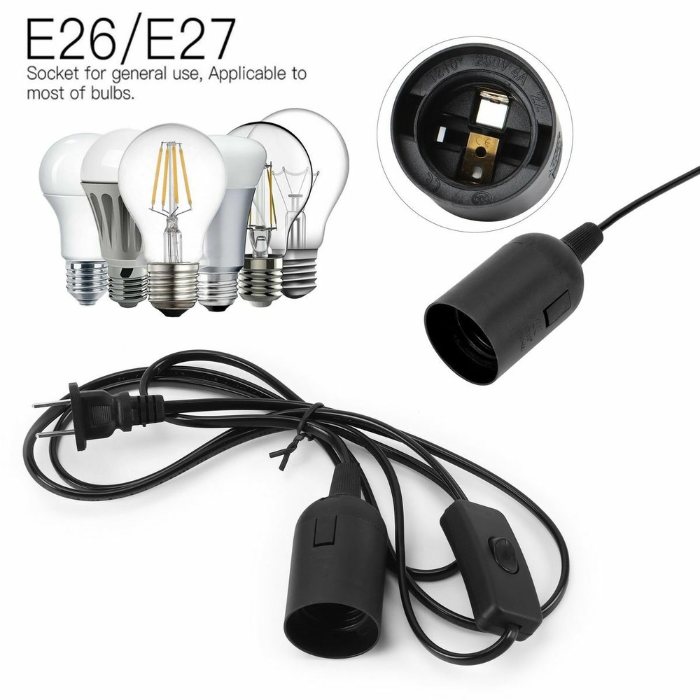 Extension Hanging Lantern Pendant Lamp Cord E26/E27 Light Bulbs Socket w/ Switch