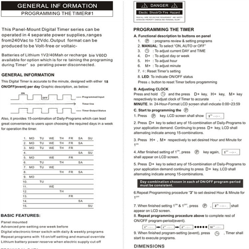 Programmable 220V Din Rail Digital LCD Timer Switch Control KG316T-II S190