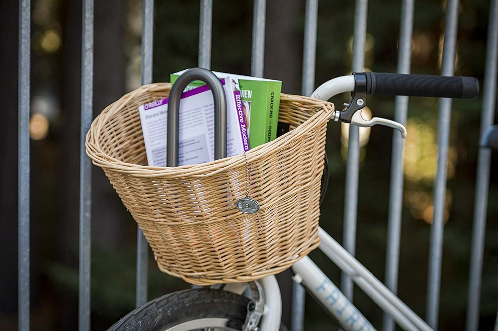 Bell Rattan Wicker Handle Bar Bicycle Storage Basket