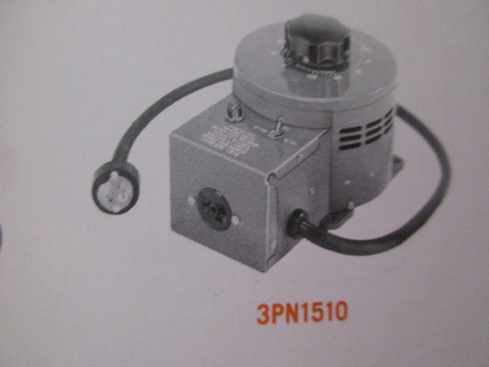 3PN1510 STACO Variable Transformer Single Phase Input 120V Output 15 Amp NIB