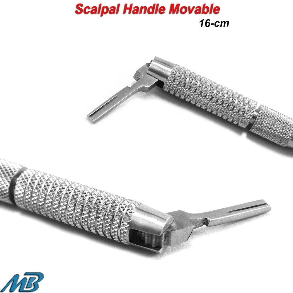 Dental Scalpel BP Handle Moveable Surgical Adjusting Blade Dissection Tools CE