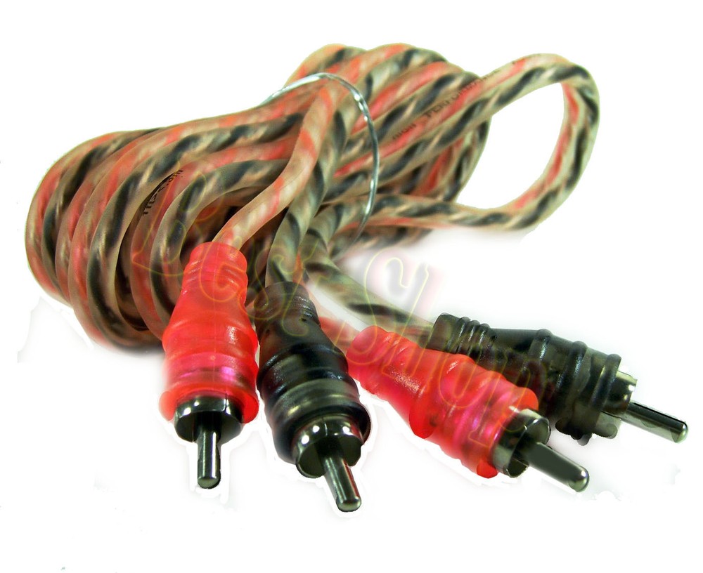 EA-RCA12(OB) 12FT 2 Channel Twisted Pair Shielded  Car Amplifier RCA Cable