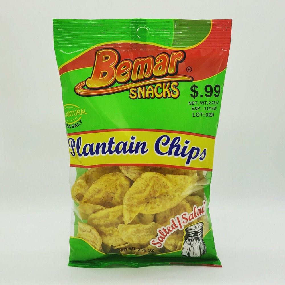 Bemar Snacks-Plantain Chips Salted-24 bags