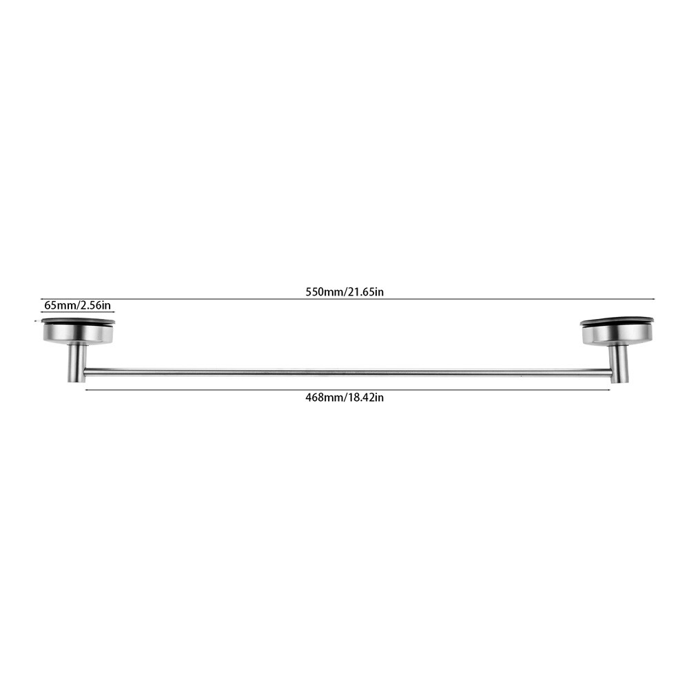 1pc Suction Towel Single Rail Bar Shower Bath Sponge Robe Kitchen Tool 21.65in