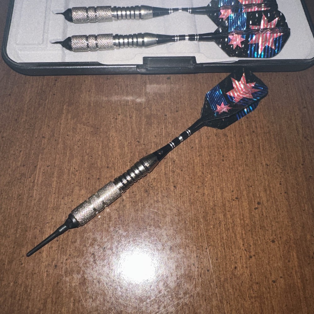 Silver Thunder Soft Tip Darts, Knurled Band With Case