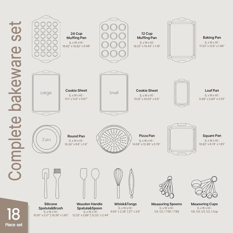 Nonstick Carbon Steel Bakeware Set Stackable Baking Pans Kitchen Tools