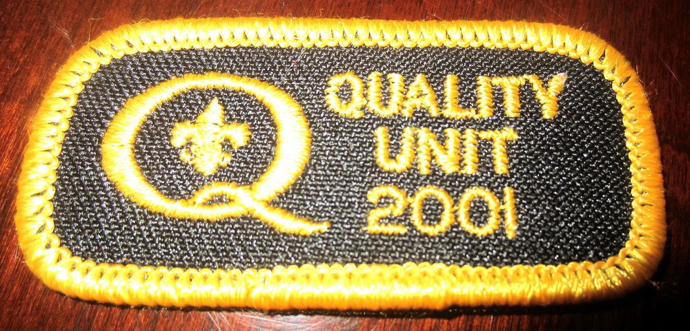 Vintage Uniform Patch Boy Scout Quality Unit 2001 Black And Yellow