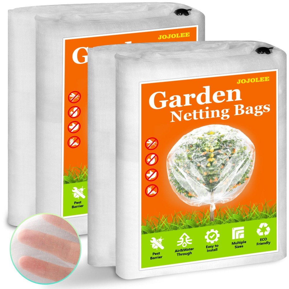 4Pack 3.3x2.6 ft Blueberry & Fruit Tree Bird Netting Cover with Drawstring