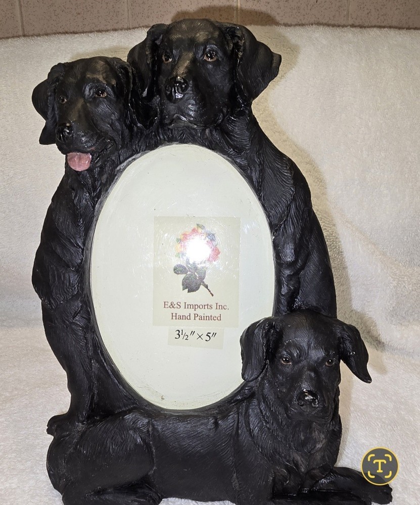 CUTE BLACK LABRADOR PICTURE FRAME & GLASS