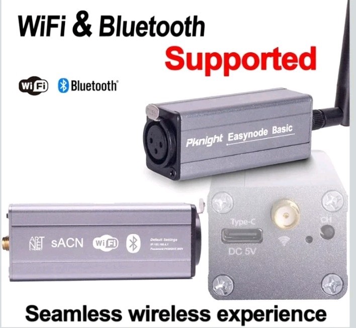2.4G Wireless DMX Controller,Compact Transceiver w/ Wi-Fi/Bluetooth Connectivity