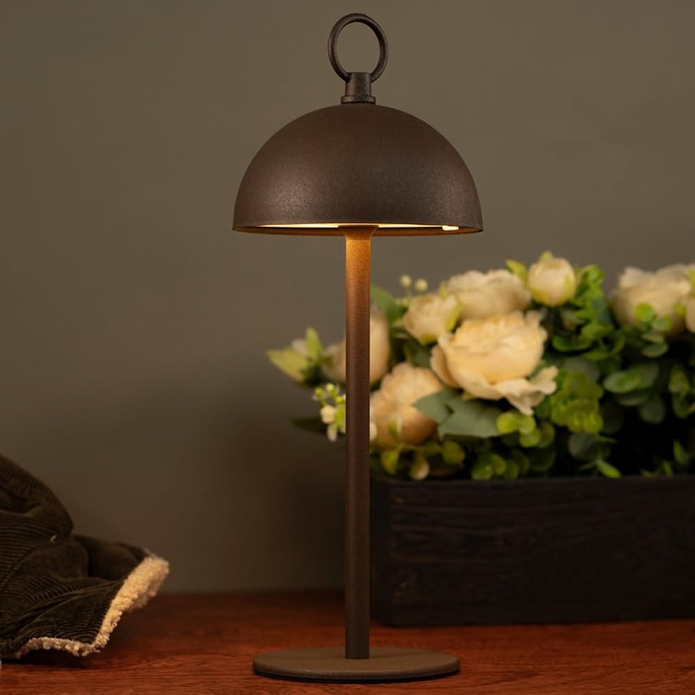 Branson 12" Rust Dimmable Rechargeable Table Lamp