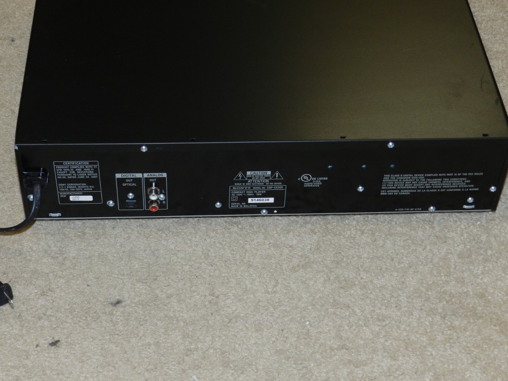 Sony CDP-CE500 - 5 Disc CD Changer Player USB Recorder TESTED WORKS