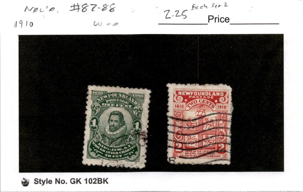 Newfoundland, Postage Stamp, #87-88 Used, 1910 (AB)