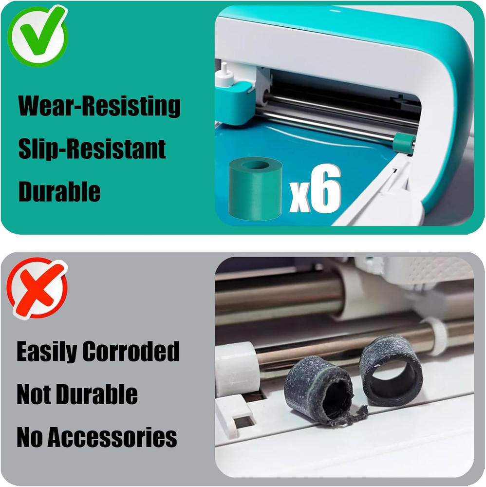 10-Pack Rubber Roller Replacement Set for Cricut Joy Replacement Spare Rubber Ro