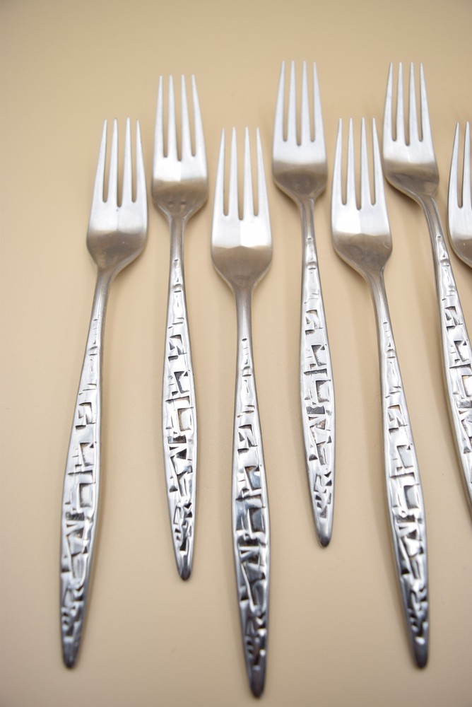 48pc Lyon Cortez Aztec Flatware Set Knives Serving Spoon Dinner Forks Tablespoon