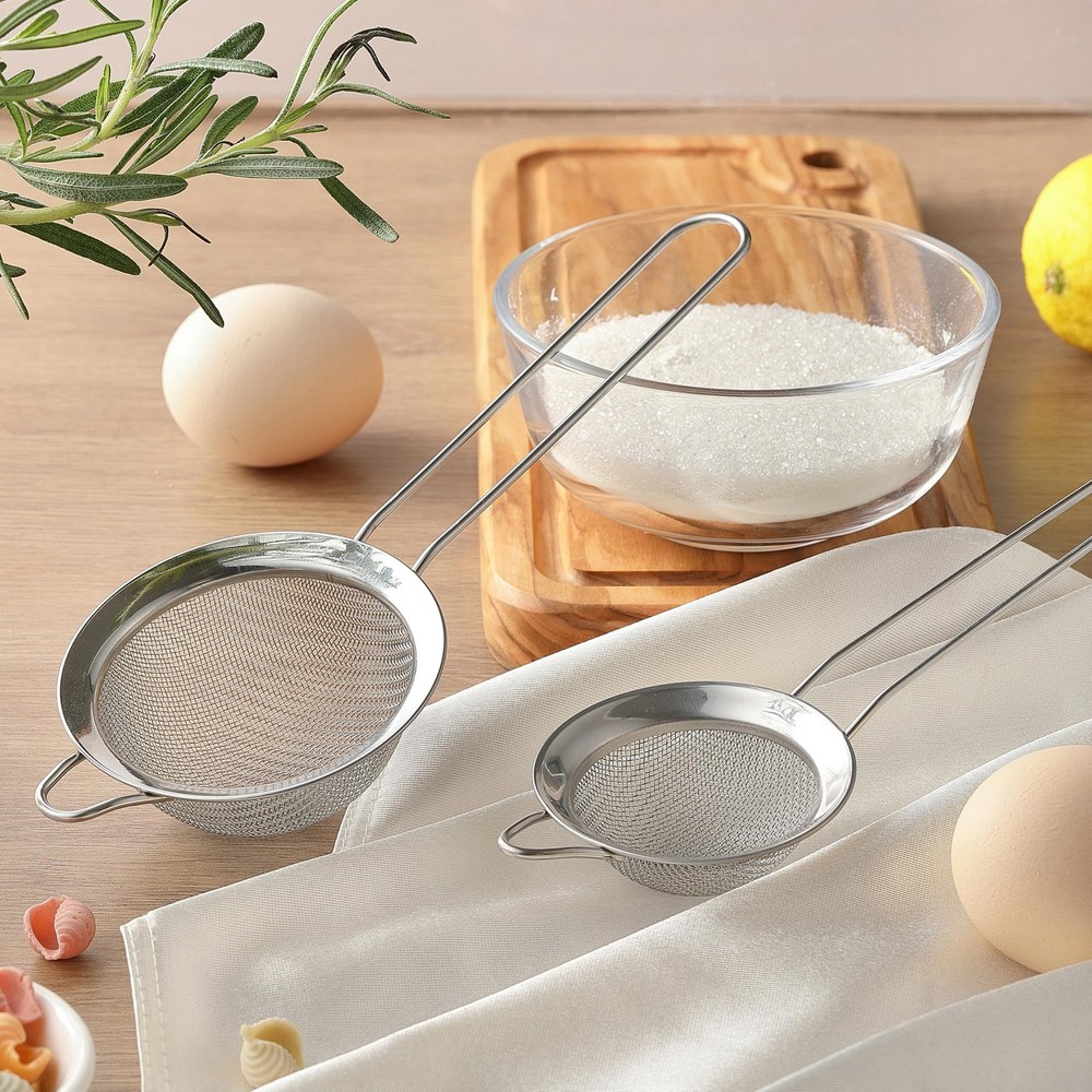 2 Pack Fine Mesh Strainers, Mini Stainless Steel Strainer with Small, Sliver