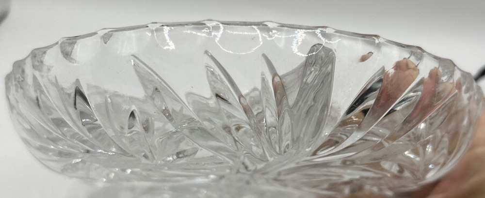Clear glass divided dish Pinwheel pattern