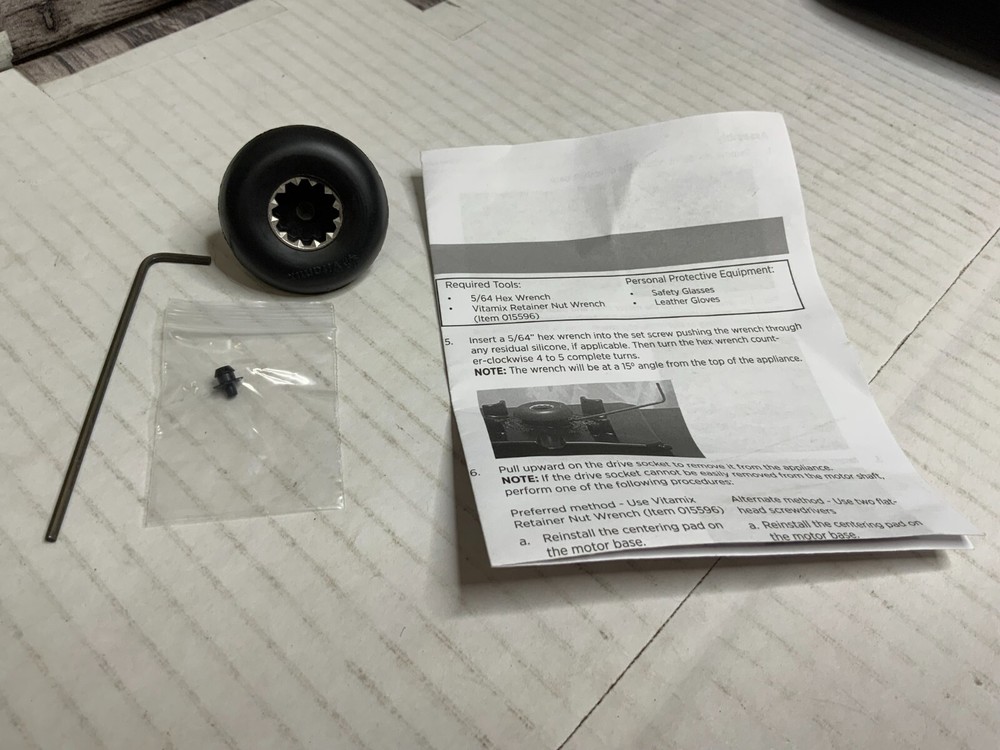 Vitamix 891 Replacement Drive Socket Kit 1 Drive Socket With Allen Wrench