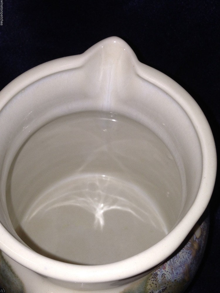 KRAVEC STUDIOS NAPLES FLORIDA 1 QUART PITCHER FLOW GLAZE OFF WHITE