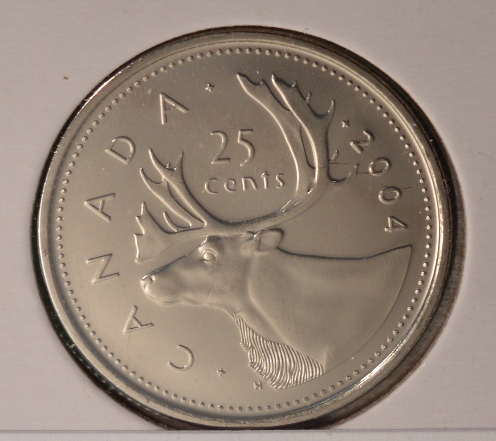 2004P Canada 25 Cents - Uncirculated - Caribou